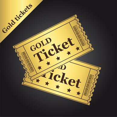 vector gold ticket design elements