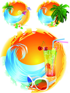 tropical elements design vector