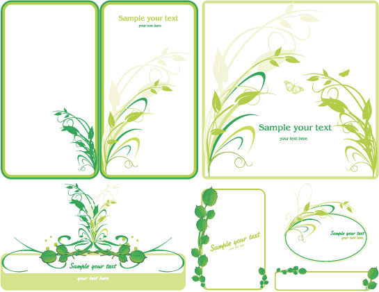 green plants border vector