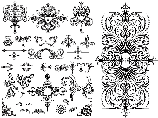 floral ornaments vector