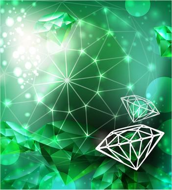 vector green diamond set