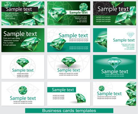 vector green diamond set