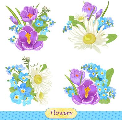 vivid flowers vector art