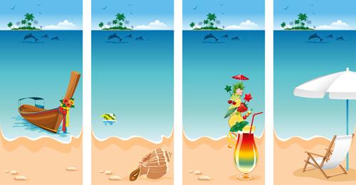 summer beach scenery vector