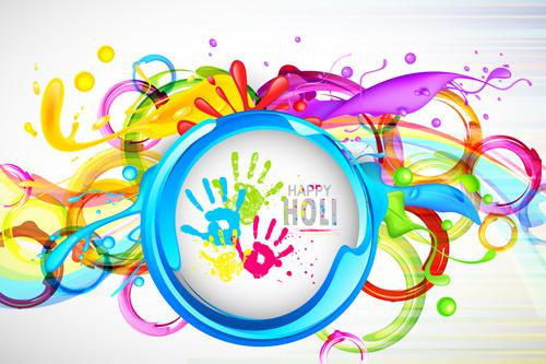 dynamic holi vector background