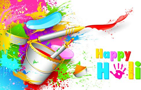 dynamic holi vector background