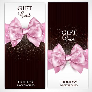 shiny holiday gift cards vector