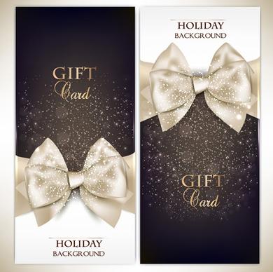 shiny holiday gift cards vector