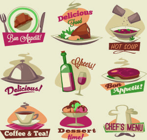 vintage food logo vector