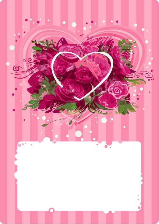 heart shaped rose border frame vector