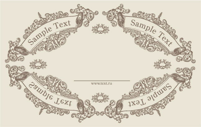 elliptic ornate border vector