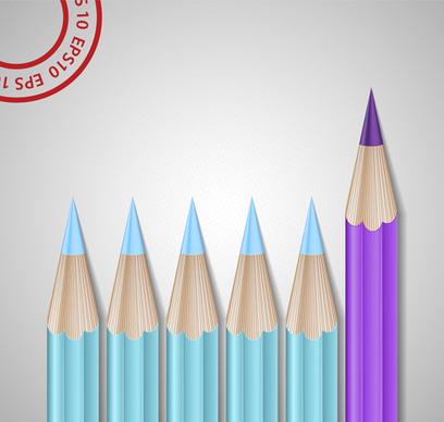 different colored pencil vector set