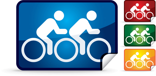 double bike icon vector