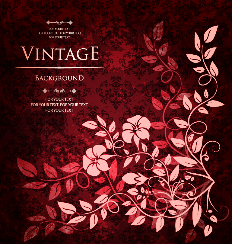 floral with vintage backgrounds vector