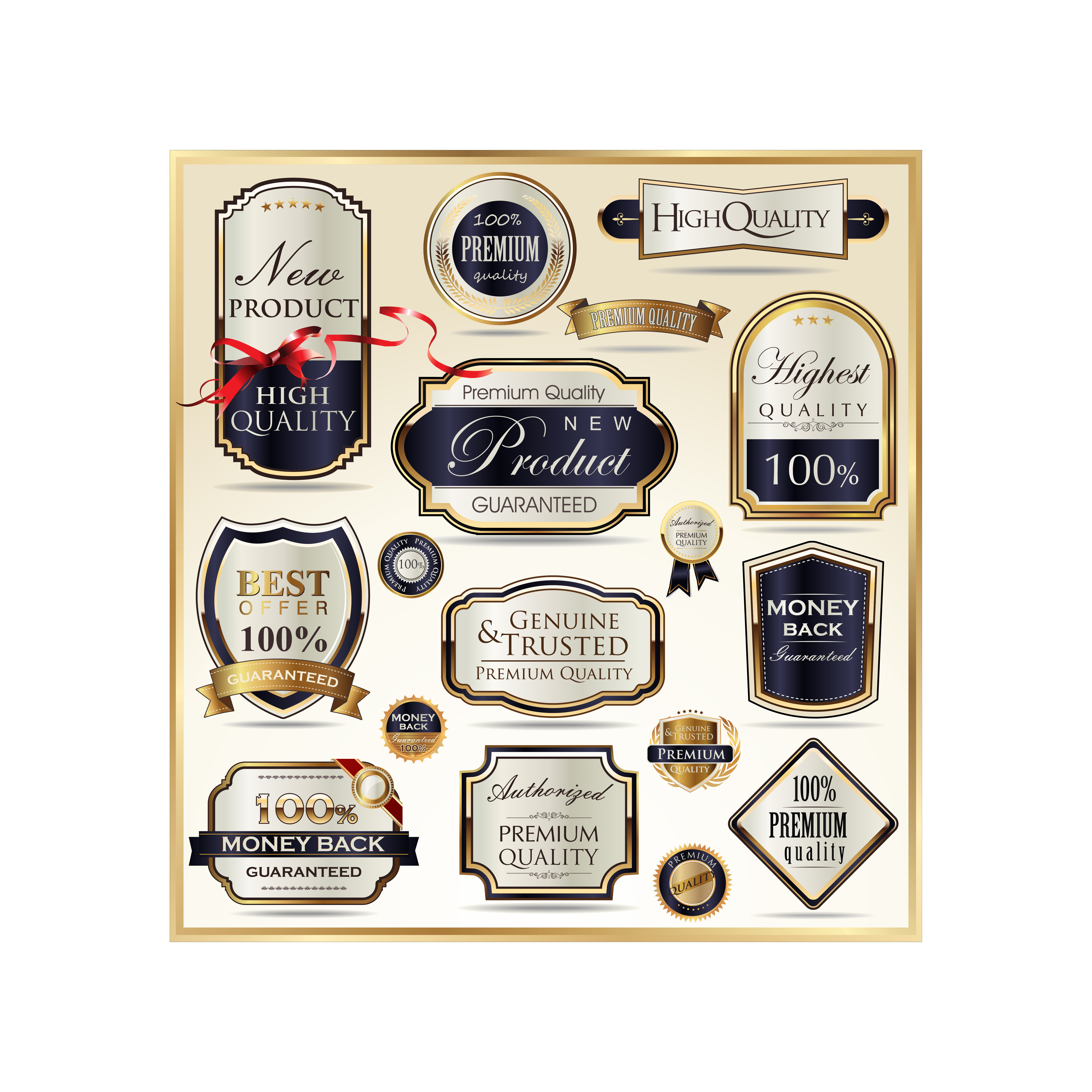 gloden luxury labels vector