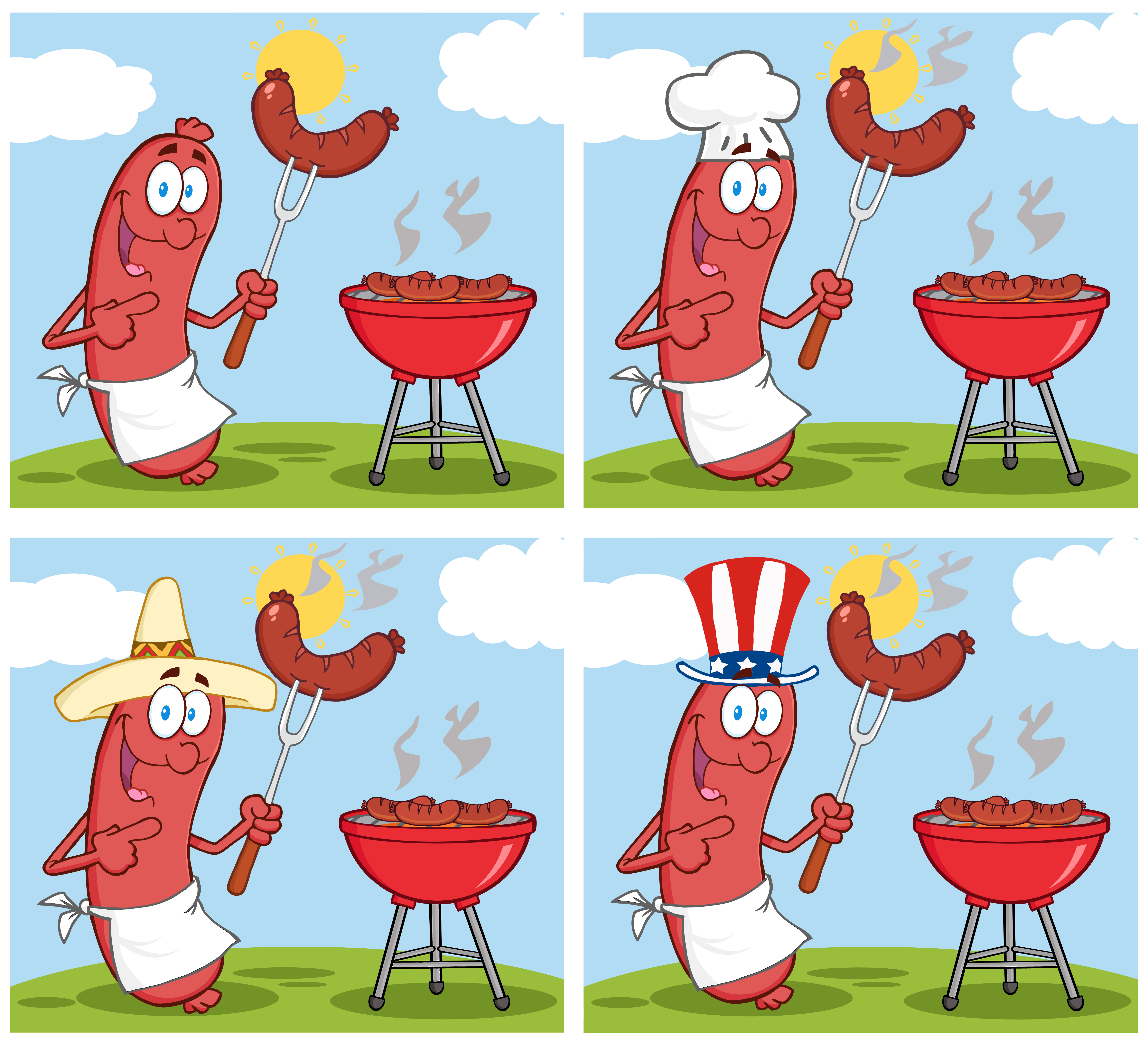 set of barbecue design vector