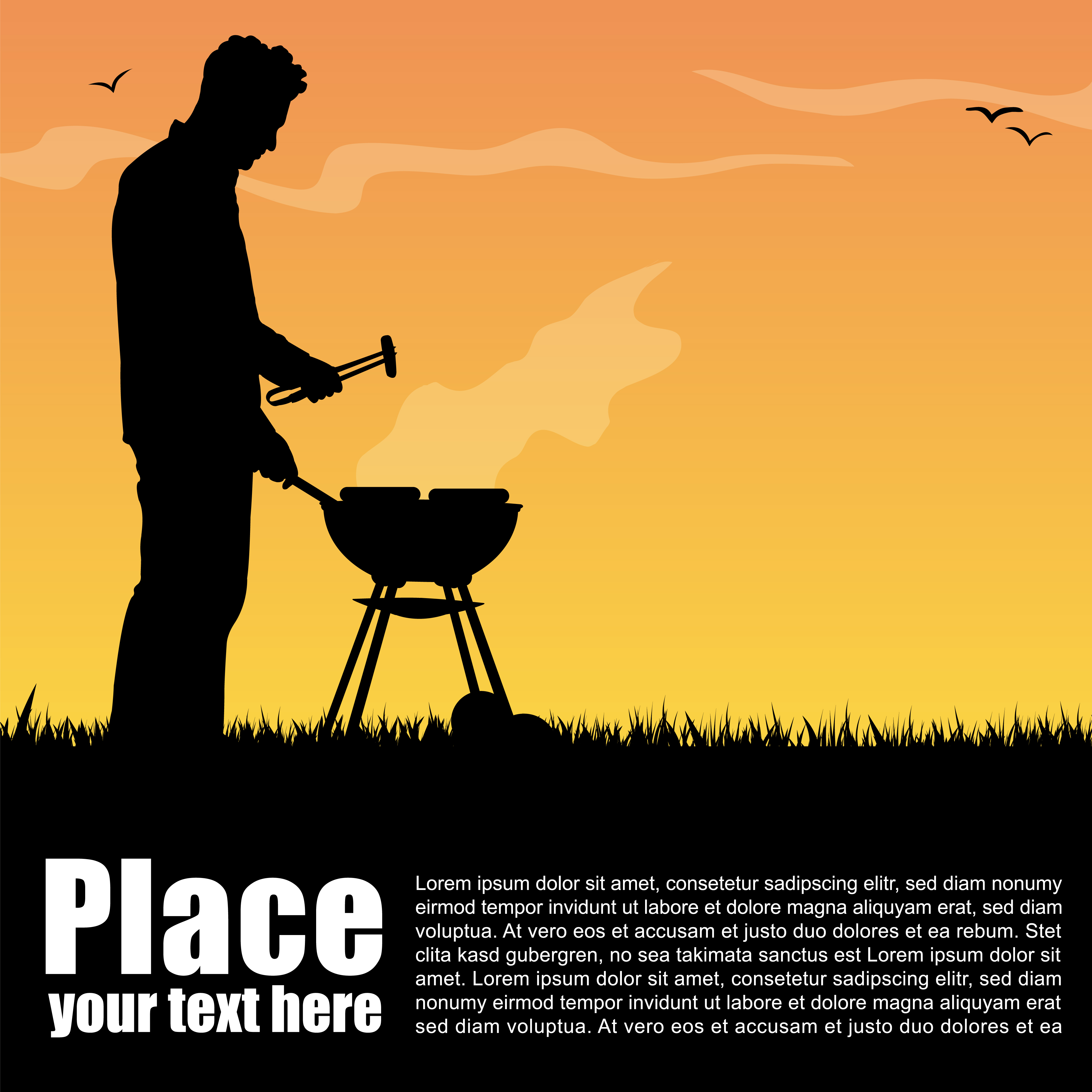 set of barbecue design vector