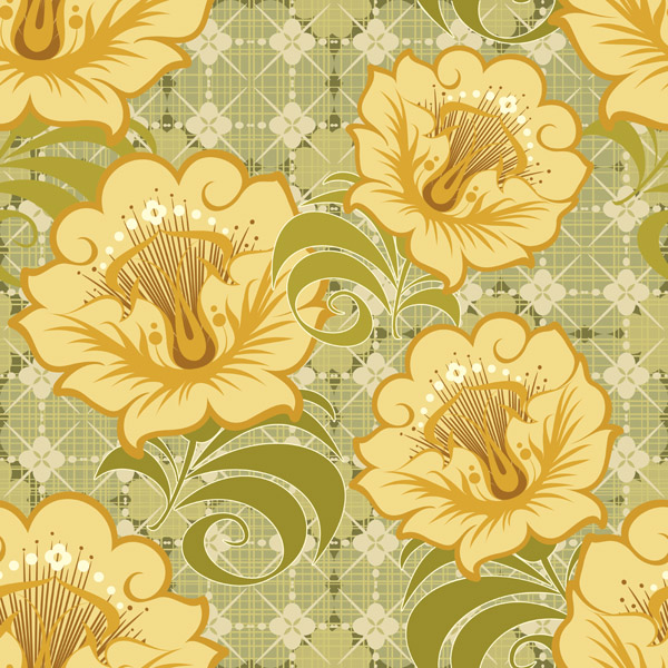 retro flower backgrounds vector