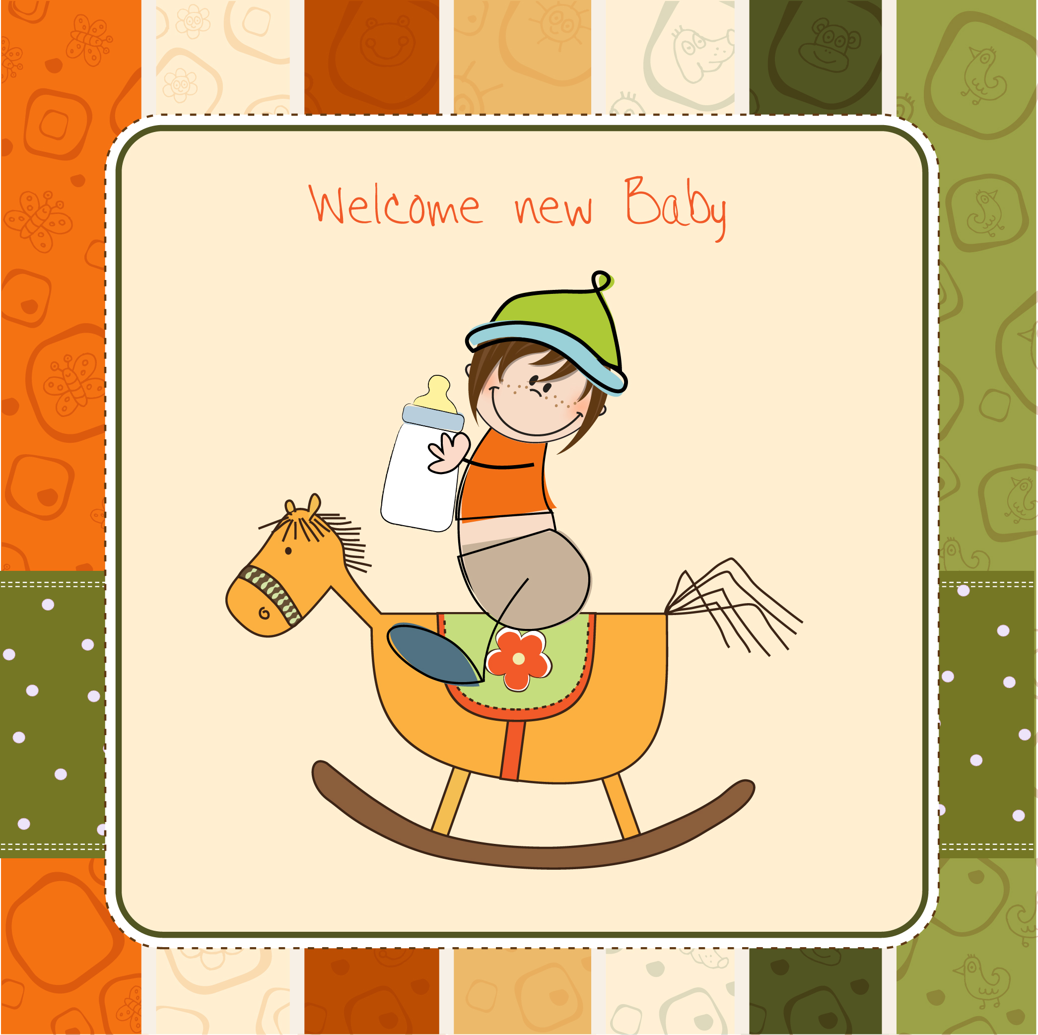 new baby card vector