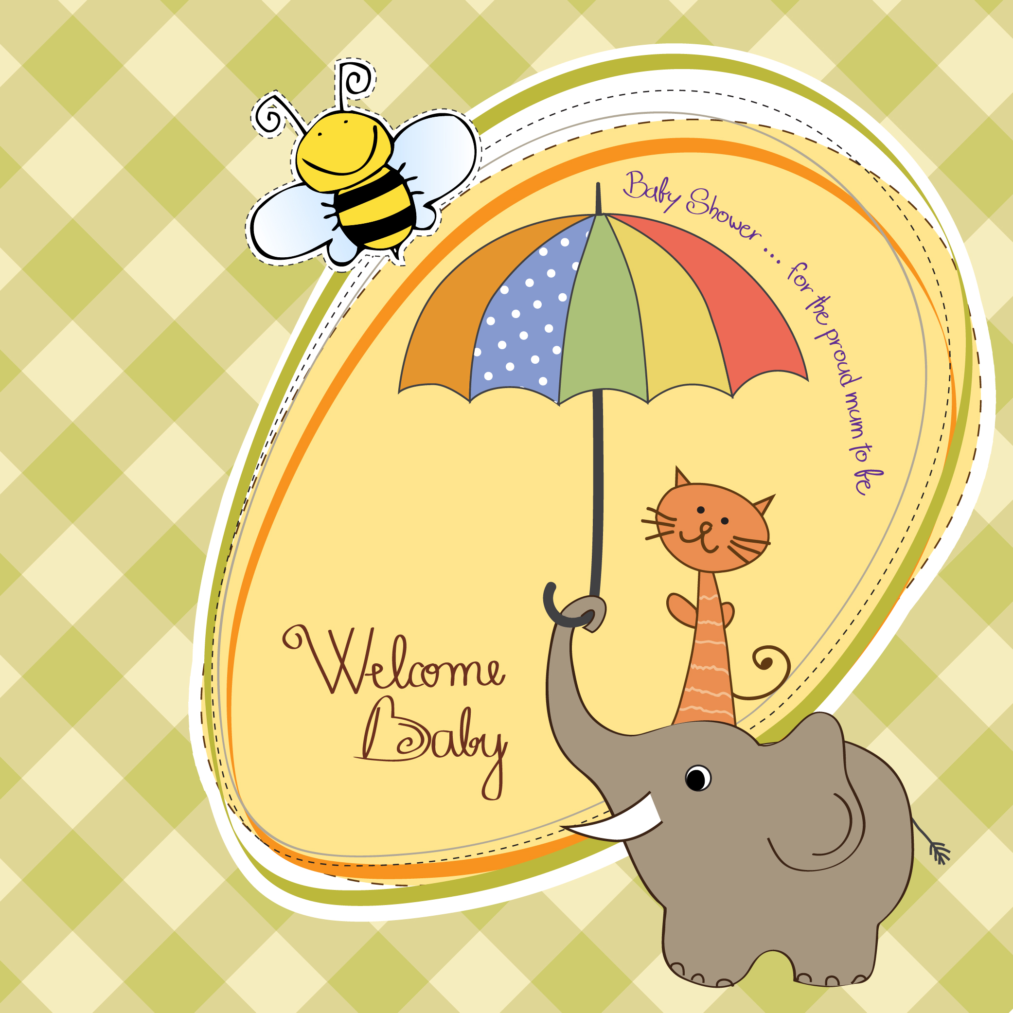 new baby card vector