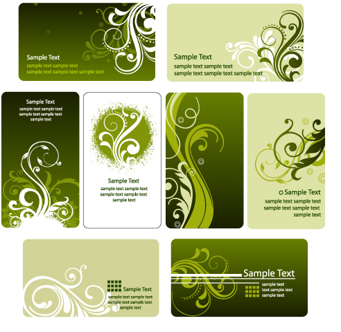 fashion floral card template vector graphic