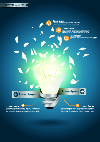 idea infographics with bulb vector graphic