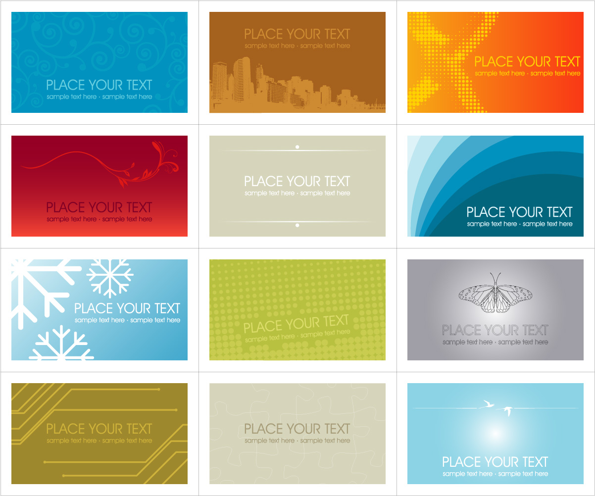 various card template vector