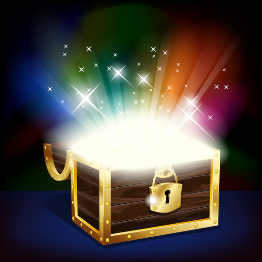 treasure box design elements vector