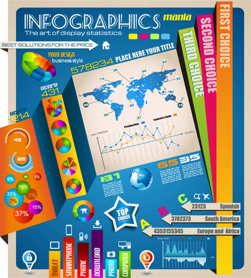 colorful information chart design vector