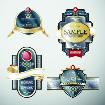 luxury vintage label vector