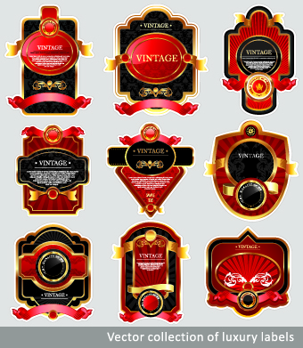 luxury vintage label vector