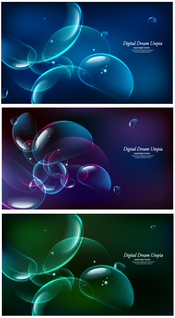 abstract colored bubble backgrounds vector