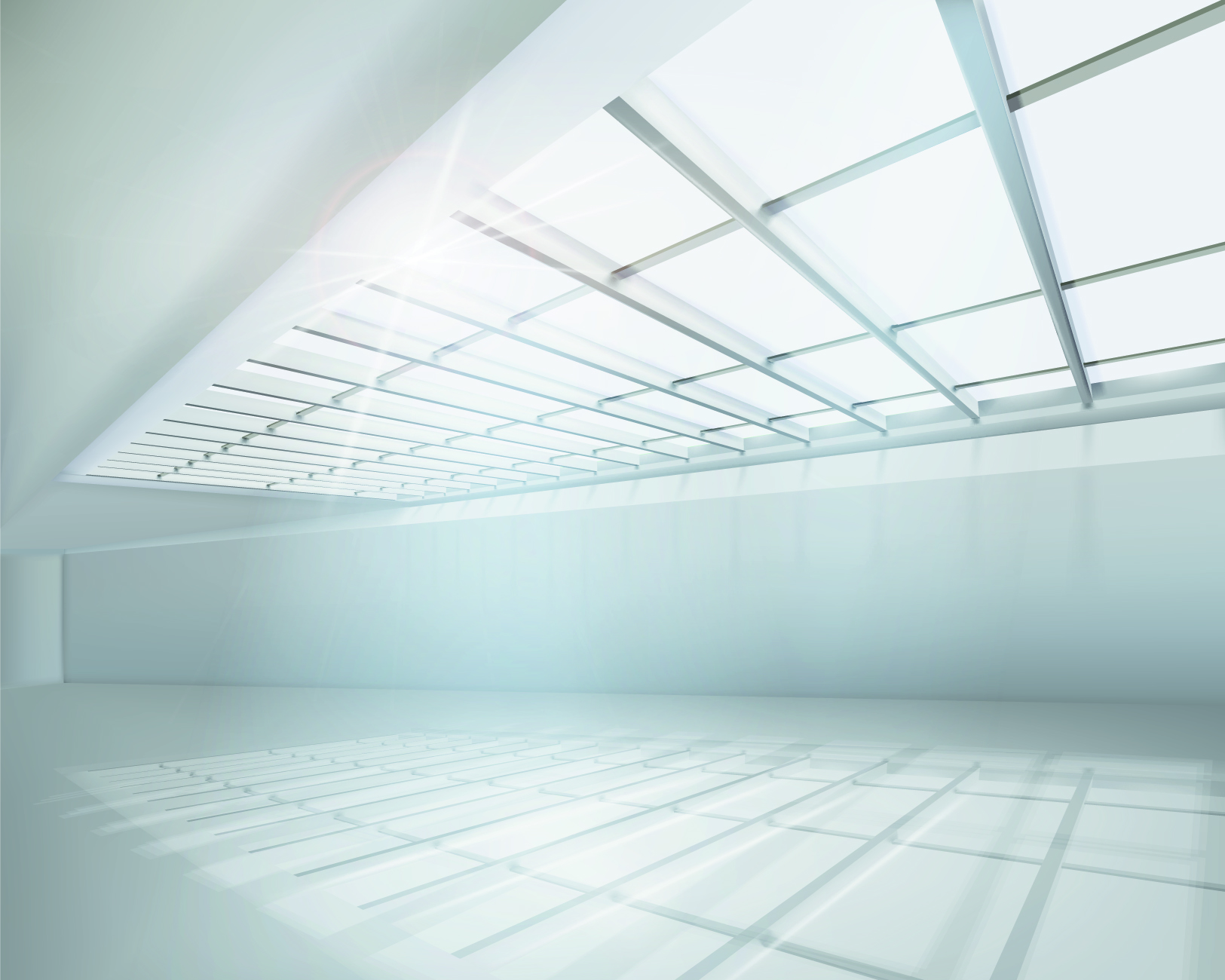 spacious empty white room design vector