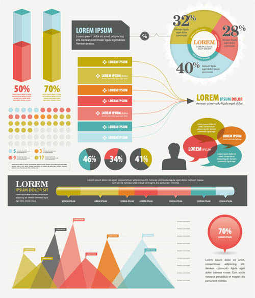 chart elements of color vector graphic