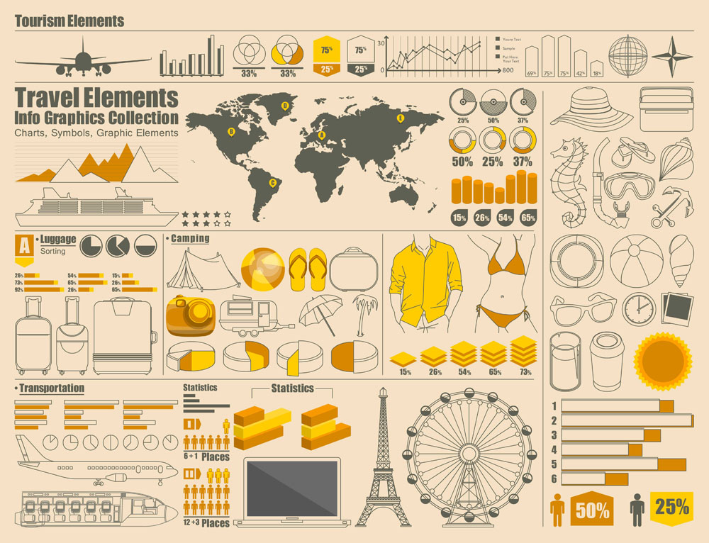 statistical chart elements vector graphic