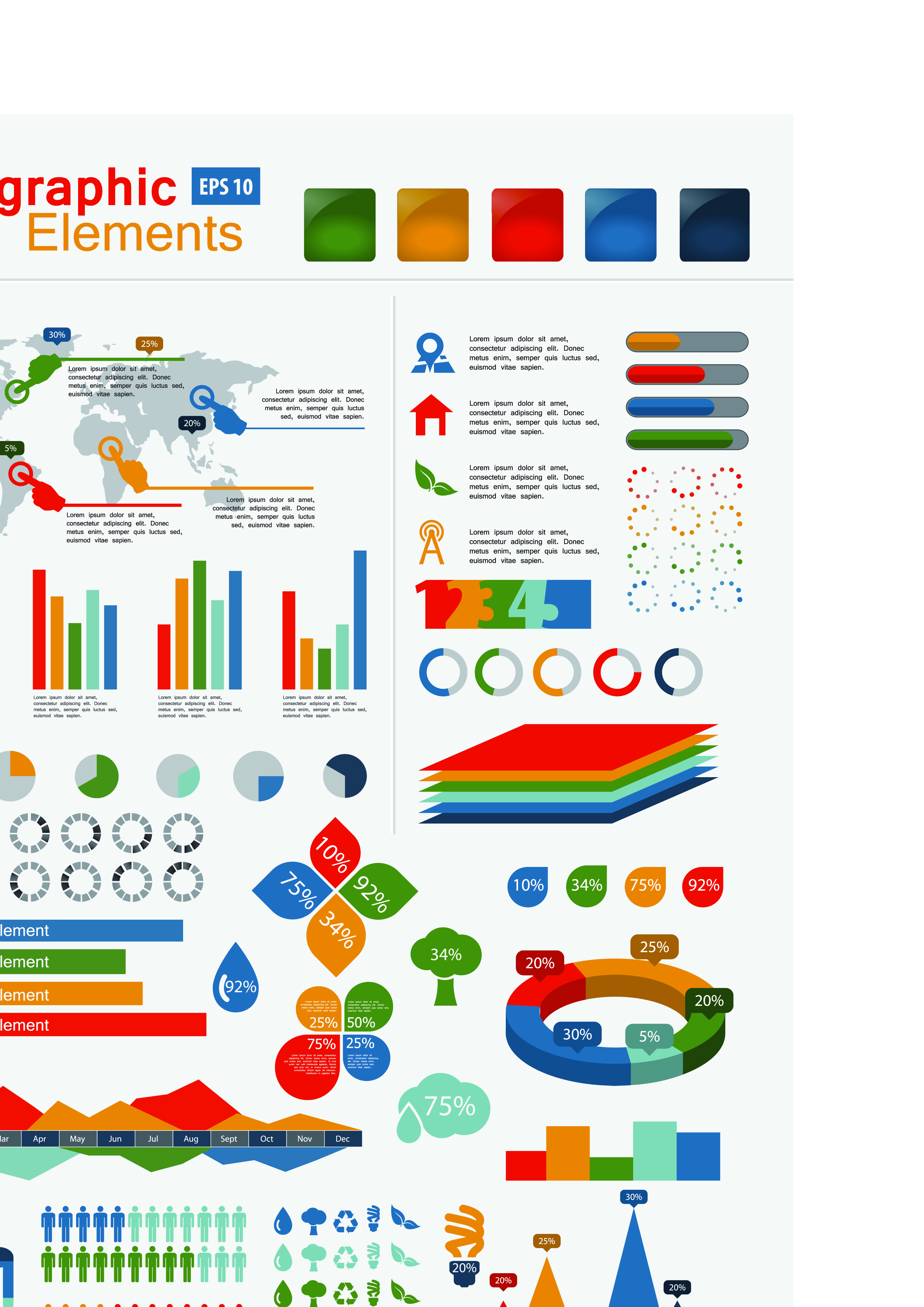 business graphic data report vector set