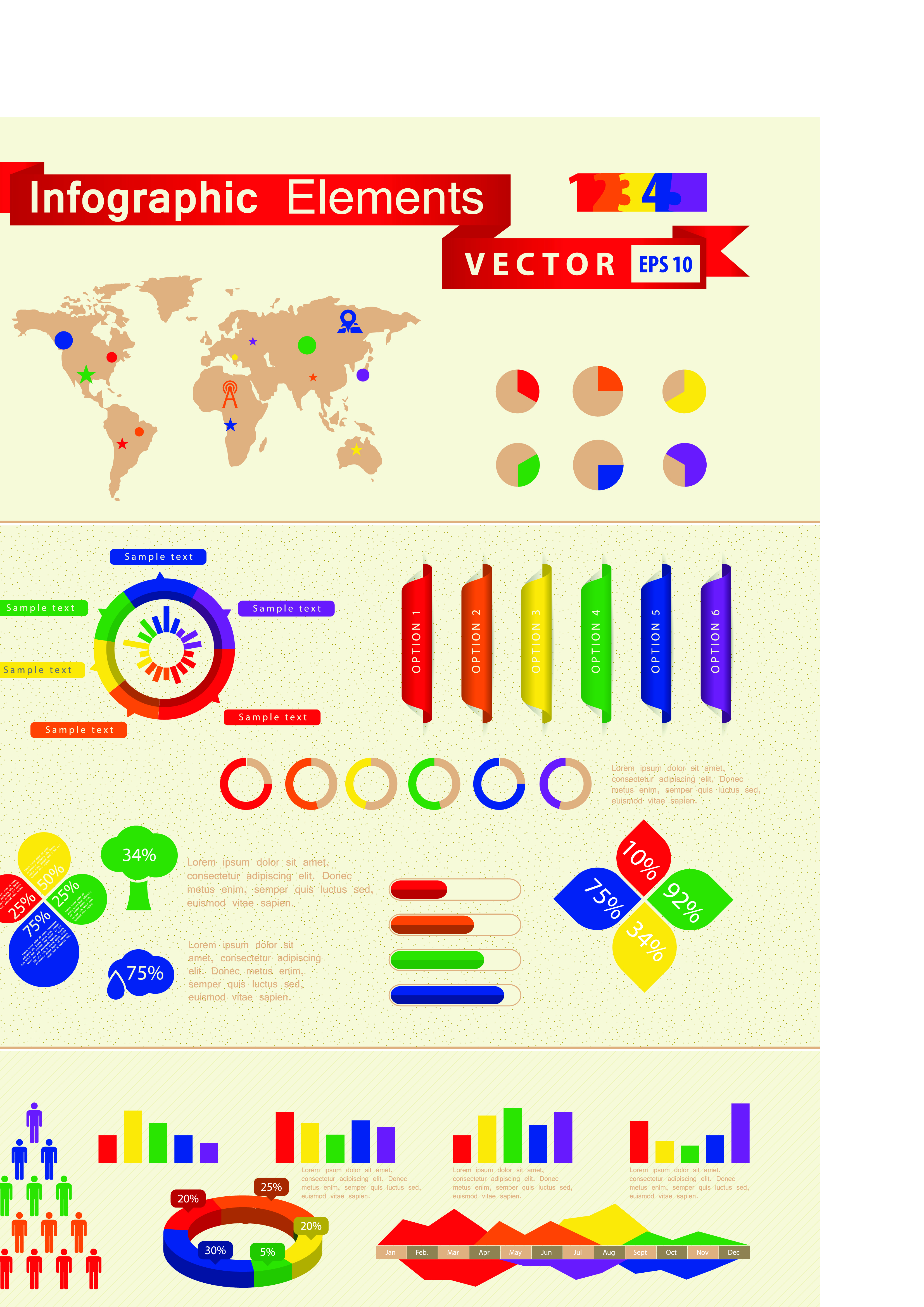 business graphic data report vector set