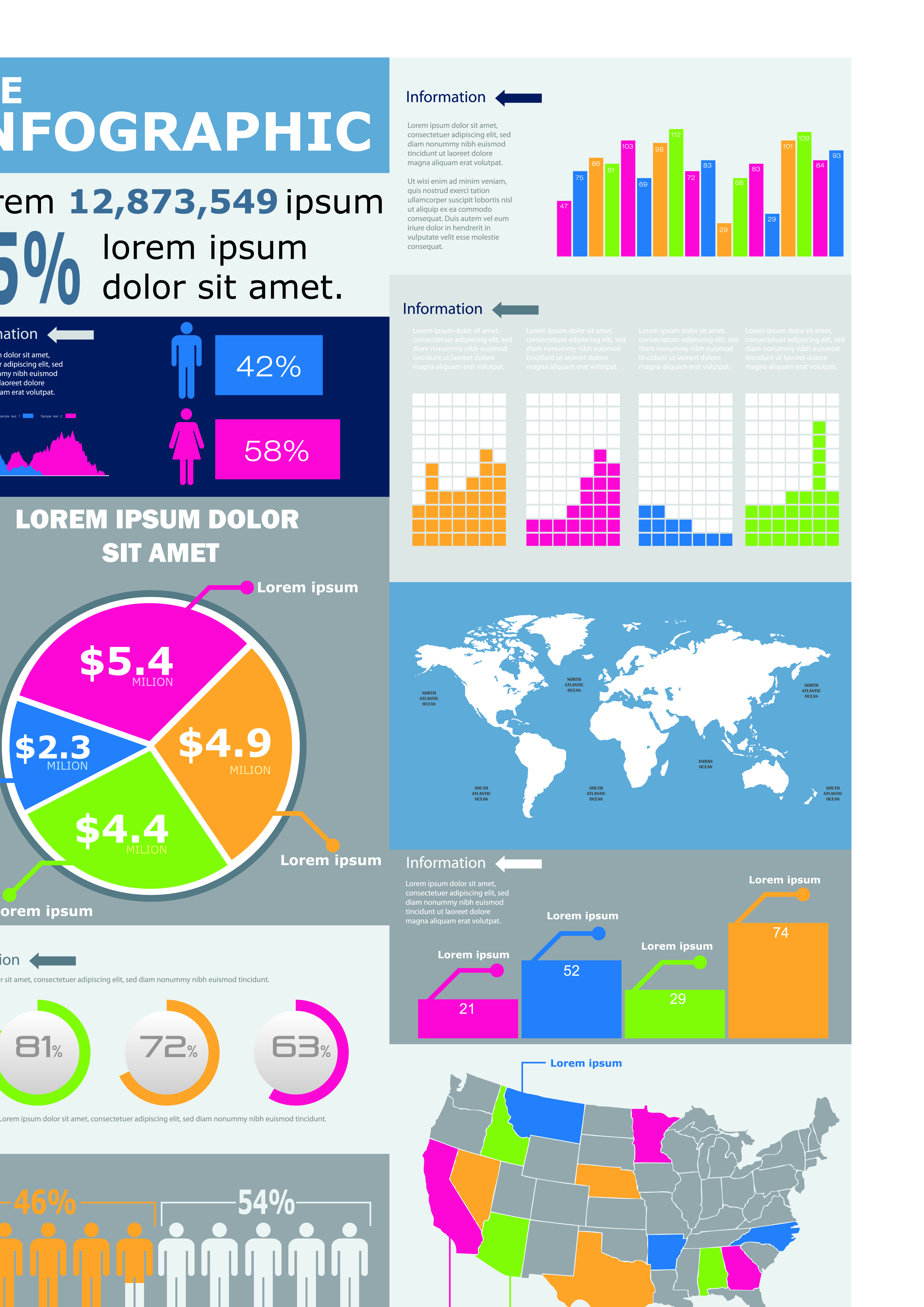 business graphic data report vector set