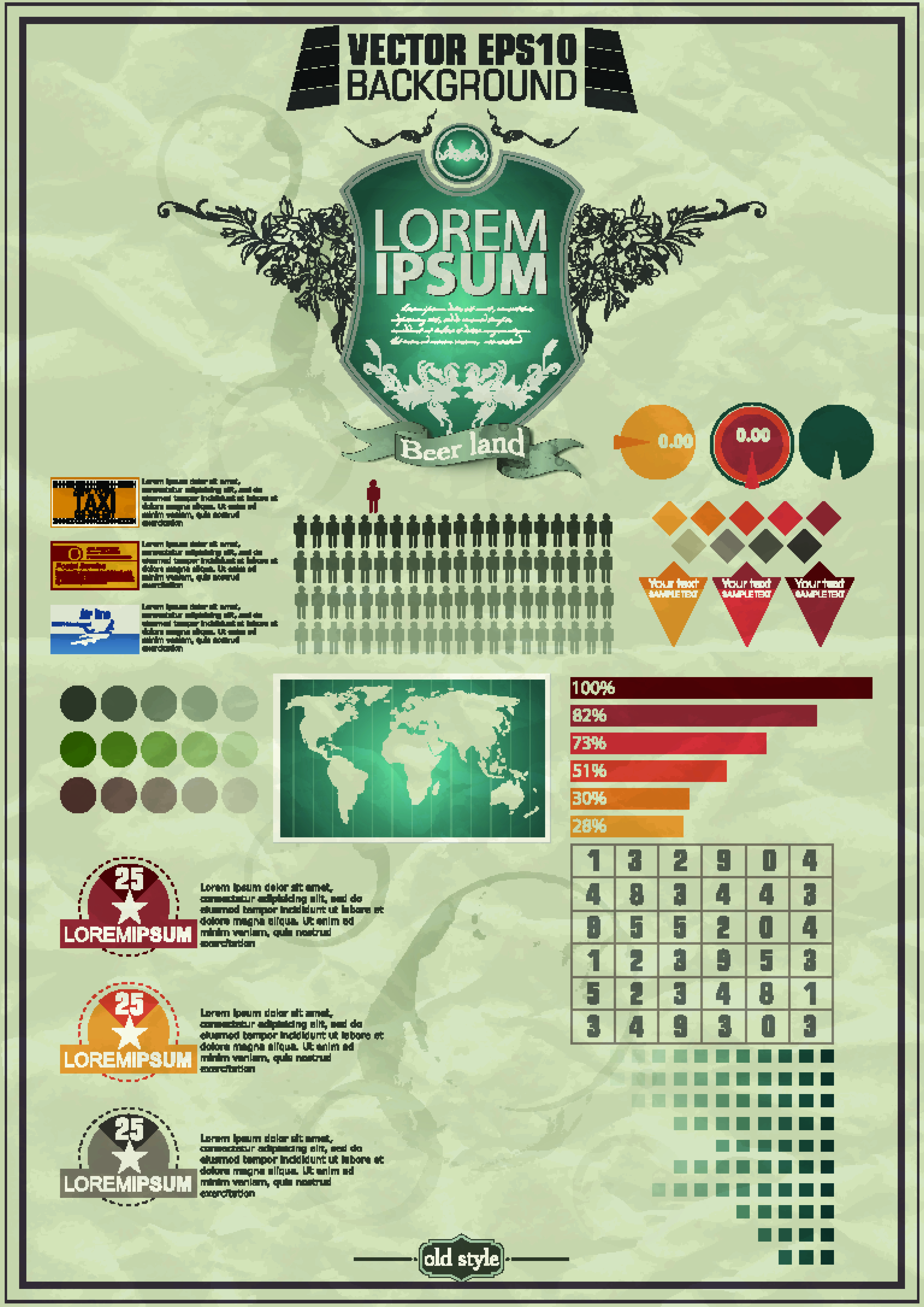 business graphic data report vector set