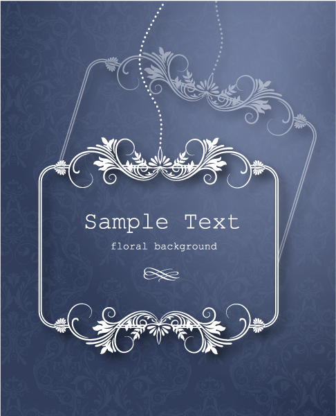 floral frames vector backgrounds set