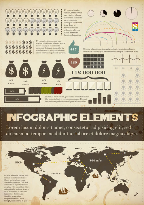 commercial chart elements vector