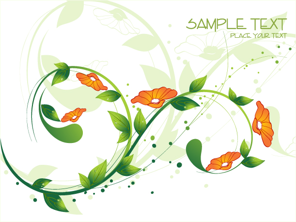 flowers green background vector