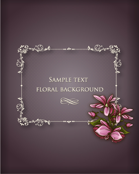 floral frames vector backgrounds set