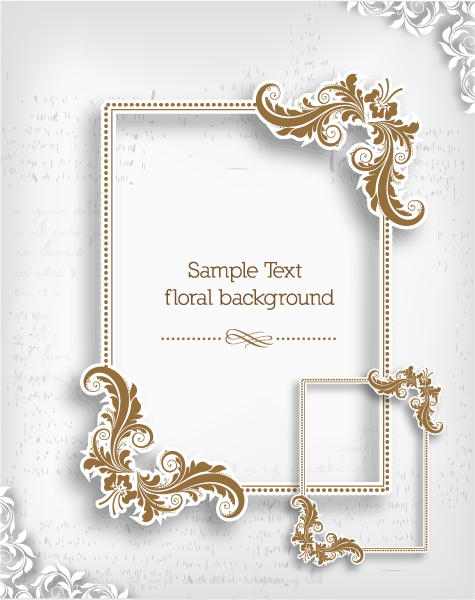 floral frames vector backgrounds set