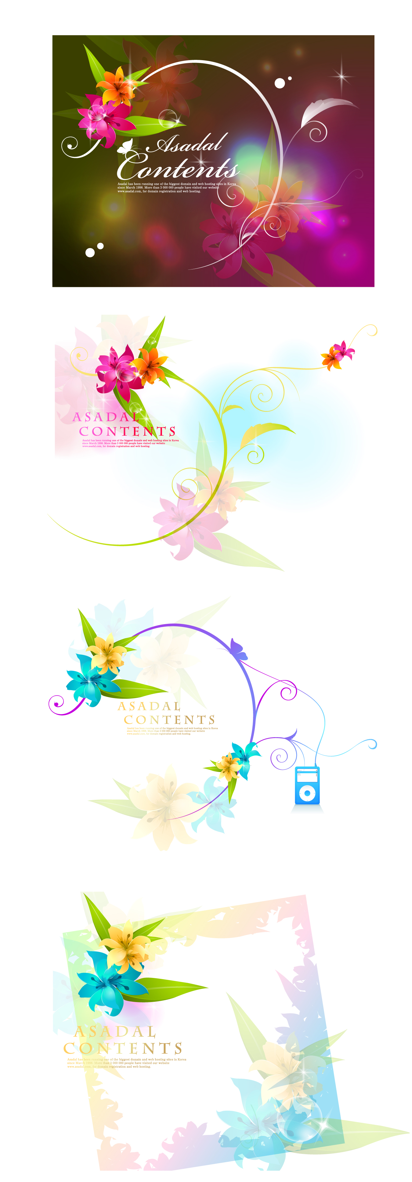 fantasy flower background design vector