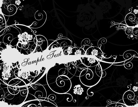 black background flower decoration vector graphic