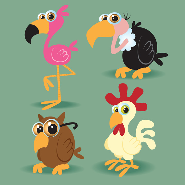 cartoon birds vector