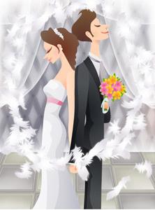 sweet wedding set vector