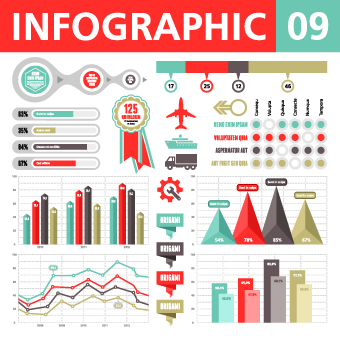 vector infographics and chart set