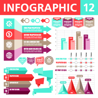 vector infographics and chart set